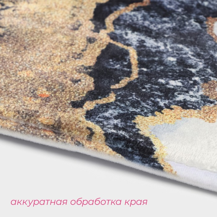 Коврики для ванной и туалета Доляна «Мрамор», 2 шт: 79×50 см, 50×39 см, цвет МИКС Коврики для ванной и туалета Доляна «Мрамор», 2 шт: 79×50 см, 50×39 см, цвет МИКС