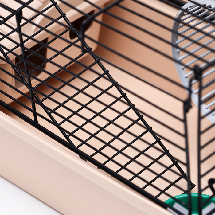 Клетка-мини для грызунов Клетка-мини для грызунов "Пижон" №2, укомплектованная, 27 х 15 х 16 см, бежевая