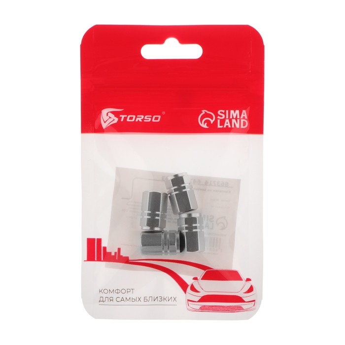 Колпачок на вентиль Torso, хром, набор 4 шт Колпачок на вентиль Torso, хром, набор 4 шт