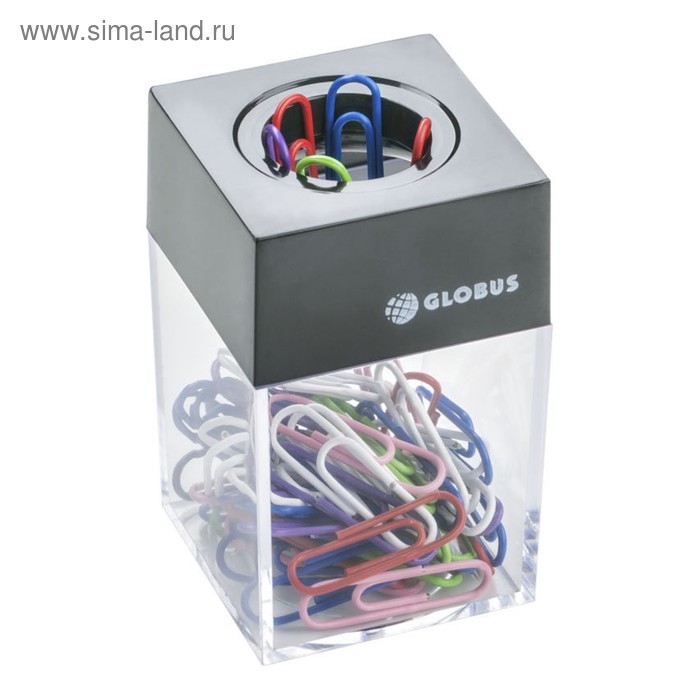Диспенсер для скрепок GLOBUS, магнитный (скрепки цветные: 50 шт., 28 мм) Диспенсер для скрепок GLOBUS, магнитный (скрепки цветные: 50 шт., 28 мм)