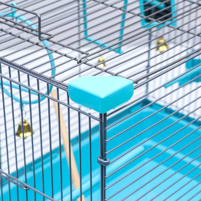 Клетка для птиц Клетка для птиц "Пижон" №104, разборная, 1 секция, 58 х 40 х 48см, бирюзовая