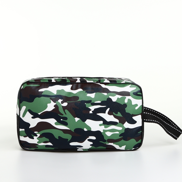 Косметичка на молнии, цвет зелёный/камуфляж Косметичка на молнии, цвет зелёный/камуфляж