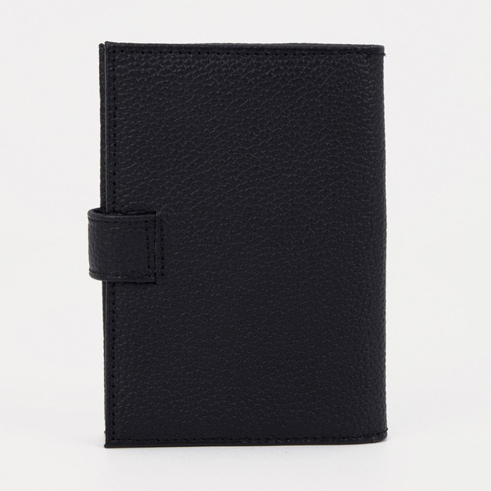 Обложка для автодокументов и паспорта, хлястик/флотер, цвет чёрный Обложка для автодокументов и паспорта, хлястик/флотер, цвет чёрный