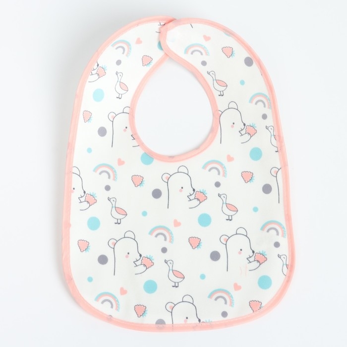 Набор детских слюнявчиков Крошка Я, 4 шт. + подарок, 29х20 см., цвет розовый, серый Набор детских слюнявчиков Крошка Я, 4 шт. + подарок, 29х20 см., цвет розовый, серый