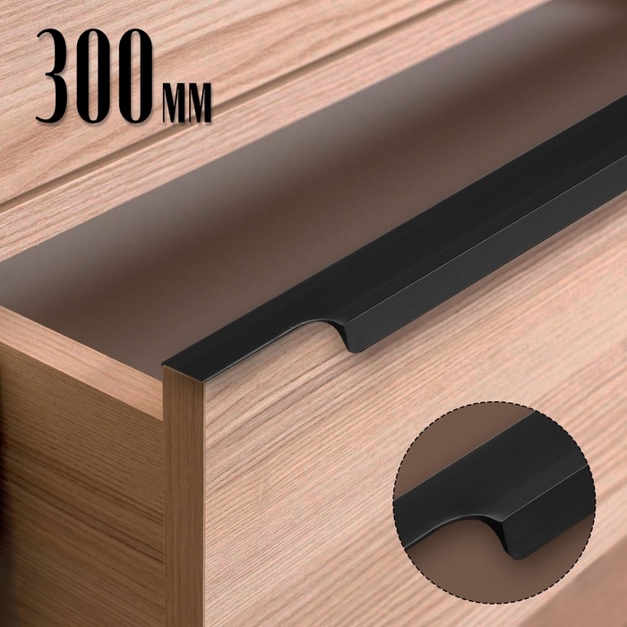 Ручка торцевая CAPPIO RP100BL, L=300 мм, цвет черный Ручка торцевая CAPPIO RP100BL, L=300 мм, цвет черный