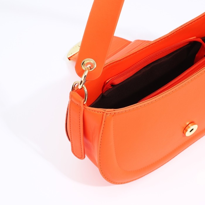 Сумка-багет на молнии, цвет оранжевый Сумка-багет на молнии, цвет оранжевый