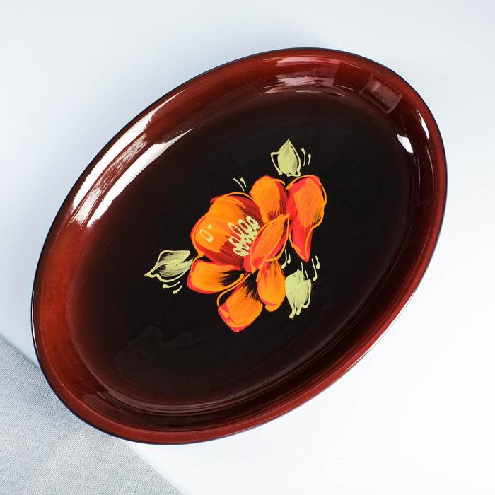 Набор горшков  Набор горшков "Подарочный" 4х0,5л / 34,5х24,5см, мак на черном