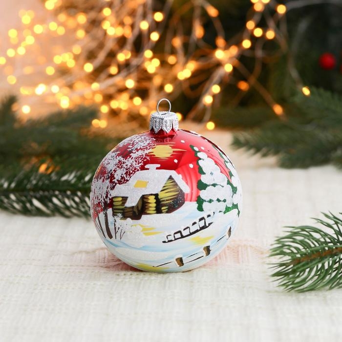 Ёлочный шар d-8 см Ёлочный шар d-8 см "Сельский домик"