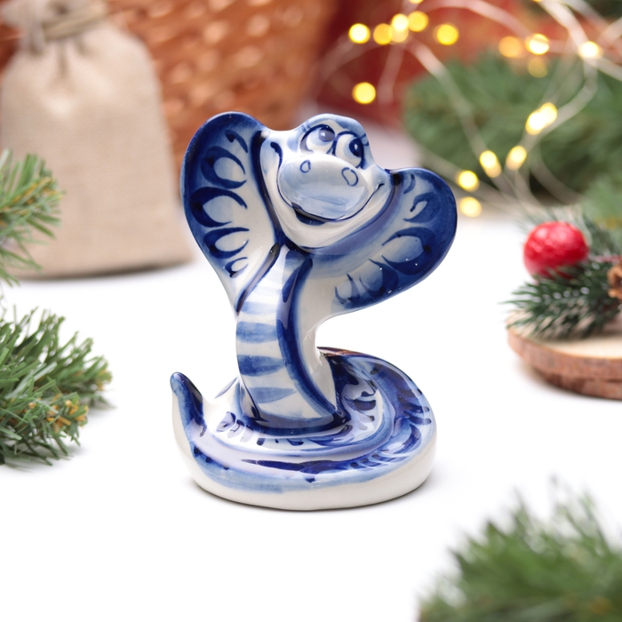 Новый год. Сувенир символ года 2025 Новый год. Сувенир символ года 2025 "Змея Гера", гжель, 11 см