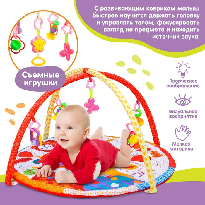 Развивающий коврик с дугами «Совушка», 85х85 см. Развивающий коврик с дугами «Совушка», 85х85 см.