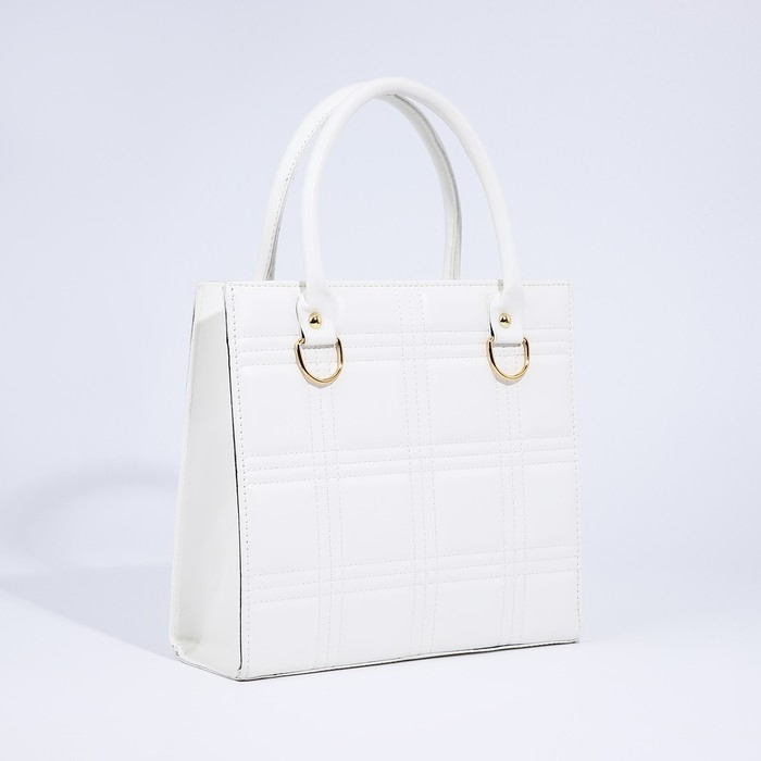 Сумка женская тоут на молнии, цвет белый Сумка женская тоут на молнии, цвет белый