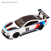 Машина металлическая BMW M6, 1:43, инерция, открываются двери, цвет белый