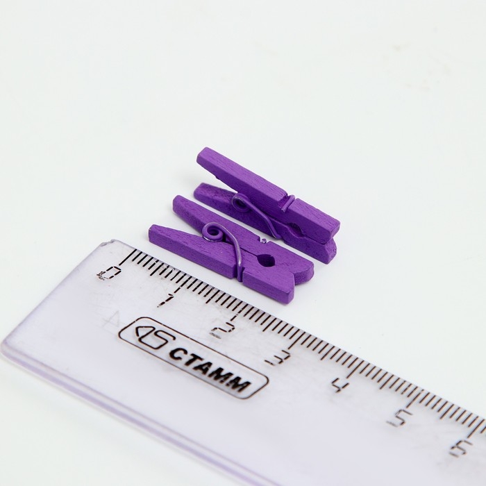 Набор прищепок для декора 50 шт., фиолетовые &mdash; 2,5 см