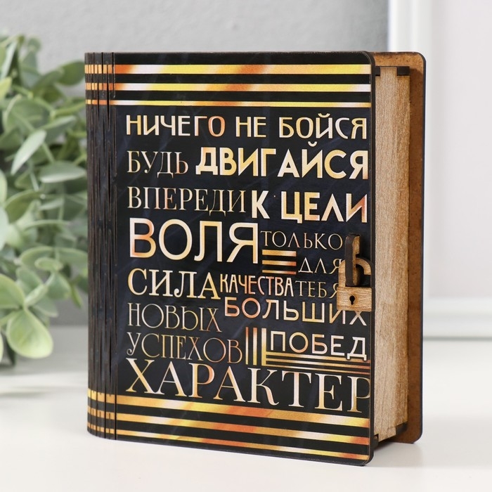 Шкатулка-книга  Шкатулка-книга "Двигайся к цели" 14х12х5 см