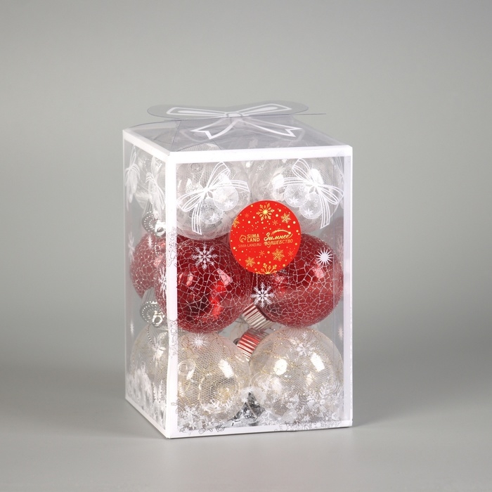 Набор шаров пластик d-6 см, 12 шт Набор шаров пластик d-6 см, 12 шт "Калейдоскоп" микс