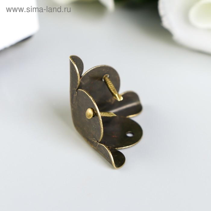 Уголок металл Уголок металл "Треугольник" набор 10 шт+гвозд. бронза 1,8х1,8 см