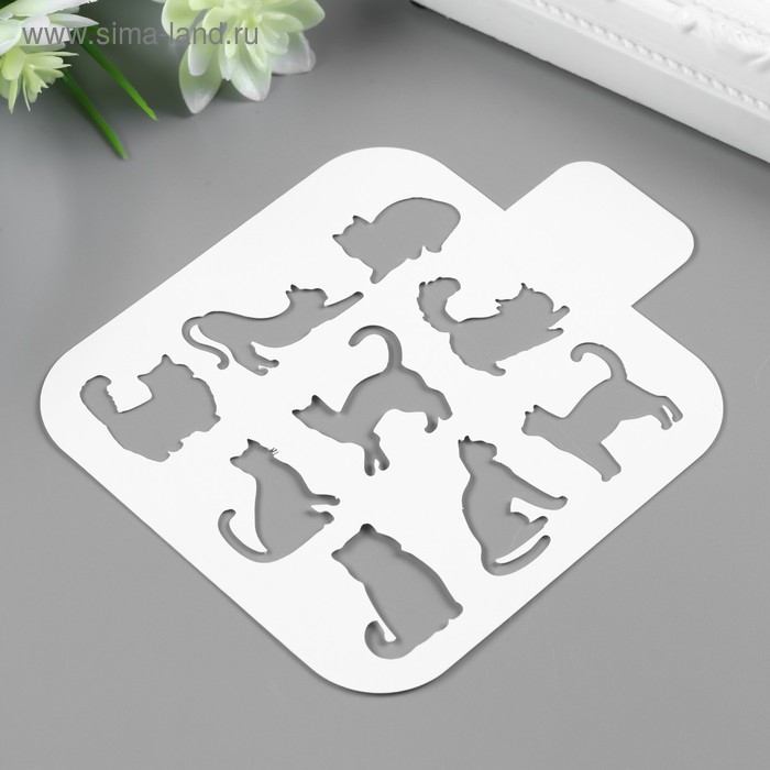 Трафарет пластик Трафарет пластик "Котята" 9х9 см