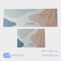 Коврики для кухни SAVANNA «Роузи», 2 шт: 40×120 см, 40×60 см