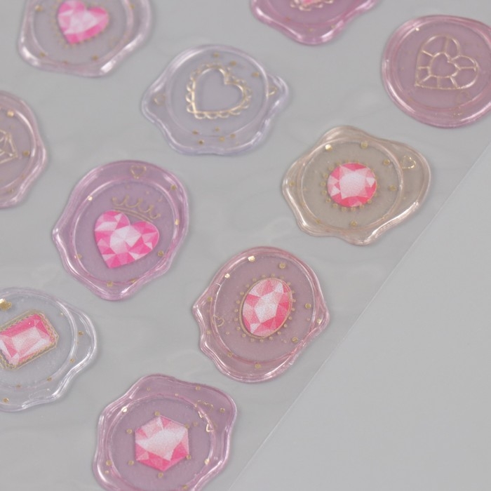 Наклейки для творчества пластик Наклейки для творчества пластик "Розовые богатства" 9,3х20,4 см