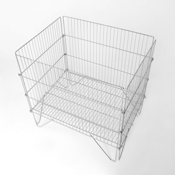 Корзина-накопитель, разборная, 82×62×80 см, цвет хром Корзина-накопитель, разборная, 82×62×80 см, цвет хром