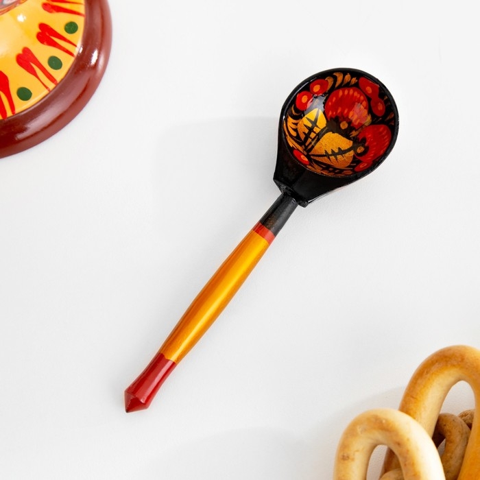 Сахарница«Ягодка», с ложкой, 10.5×11 см, хохлома