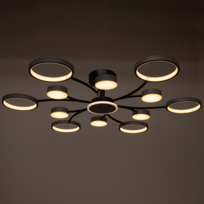 Люстра с ПДУ 2299/13GR LED 256Вт 3000-6000К серый 106х106х18 см BayerLux