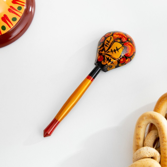 Сахарница, с ложкой, 10,5×7,5 см, хохлома