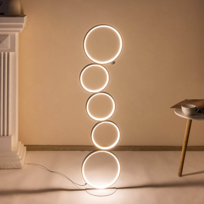 Торшер "Кольца" LED 45Вт 3000-6000К белый 30х30х115 см