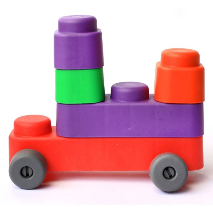 Конструктор «Мягкие кирпичики plus. Весёлый транспорт», 10 деталей, колёсики Конструктор «Мягкие кирпичики plus. Весёлый транспорт», 10 деталей, колёсики