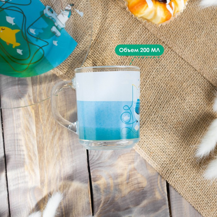 Набор детской посуды Доляна «Ловись большая и малая», 3 предмета: миска 450 мл, тарелка d=20 см, кружка Набор детской посуды Доляна «Ловись большая и малая», 3 предмета: миска 450 мл, тарелка d=20 см, кружка