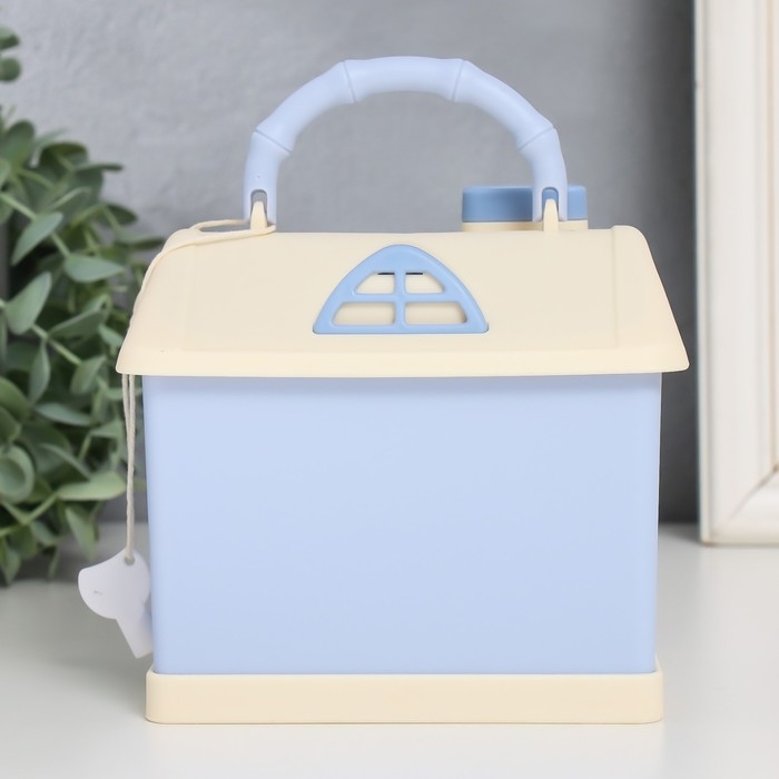 Копилка пластик Копилка пластик "Домик в нежных тонах" МИКС 14х10х13 см