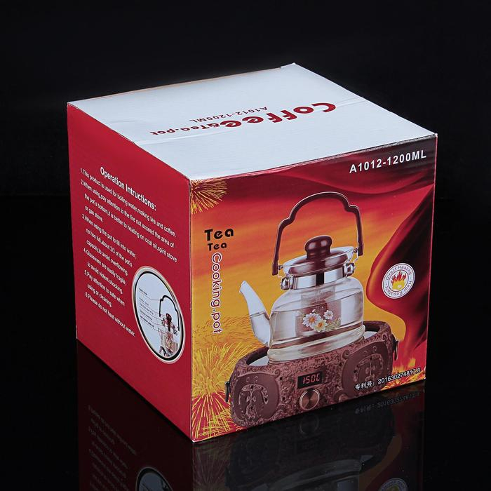 Чайник стеклянный заварочный с металлическим ситом «Цветочная фантазия», 1 л Чайник стеклянный заварочный с металлическим ситом «Цветочная фантазия», 1 л