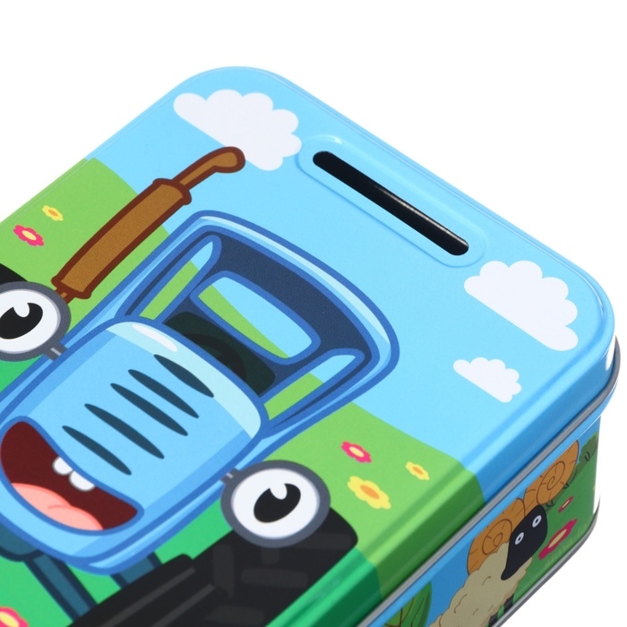 Копилка 14х10х5.8 см, металл, Синий трактор Копилка 14х10х5.8 см, металл, Синий трактор