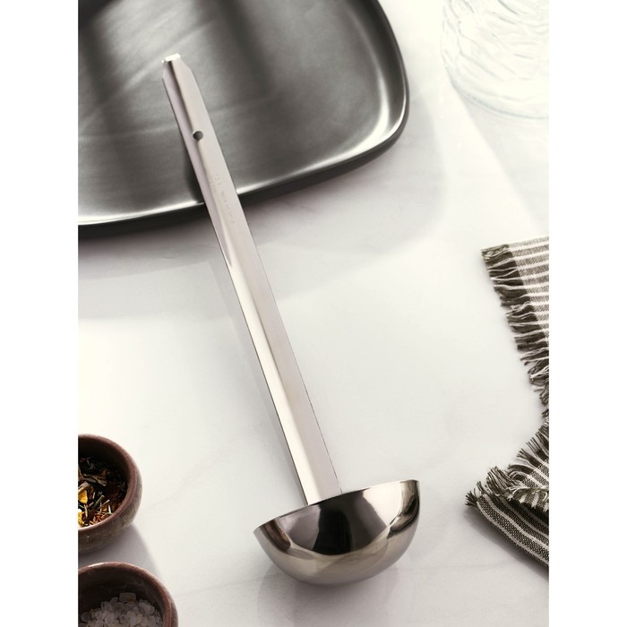 Половник из нержавеющей стали Доляна Everyday, 120 мл, 35×8 см, цвет серебряный Половник из нержавеющей стали Доляна Everyday, 120 мл, 35×8 см, цвет серебряный
