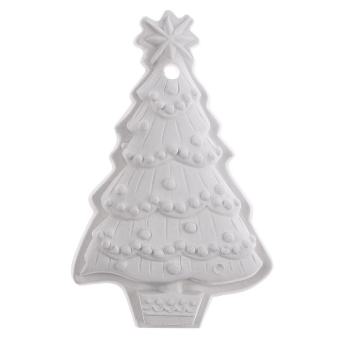 Новый год! Ёлочное украшение под раскраску «Ёлочка со звездой» с подвесом, кисть Новый год! Ёлочное украшение под раскраску «Ёлочка со звездой» с подвесом, кисть