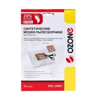 Универсальный Мешок-пылесборник XXL-UN01  Ozone для пылесоса, фланец 100х130, 12 шт + 2 микр 1049582