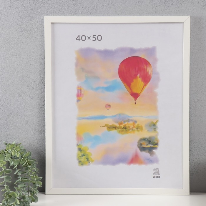 Фоторамка МДФ (100) 40Х50 см, цвет белый (пластиковый экран) Фоторамка МДФ (100) 40Х50 см, цвет белый (пластиковый экран)