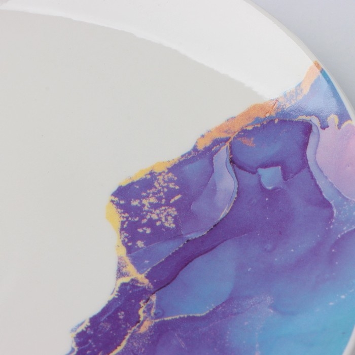 Блюдо керамическое для подачи «Мрамор», бело-синяя, 27 см, цвет белый Блюдо керамическое для подачи «Мрамор», бело-синяя, 27 см, цвет белый