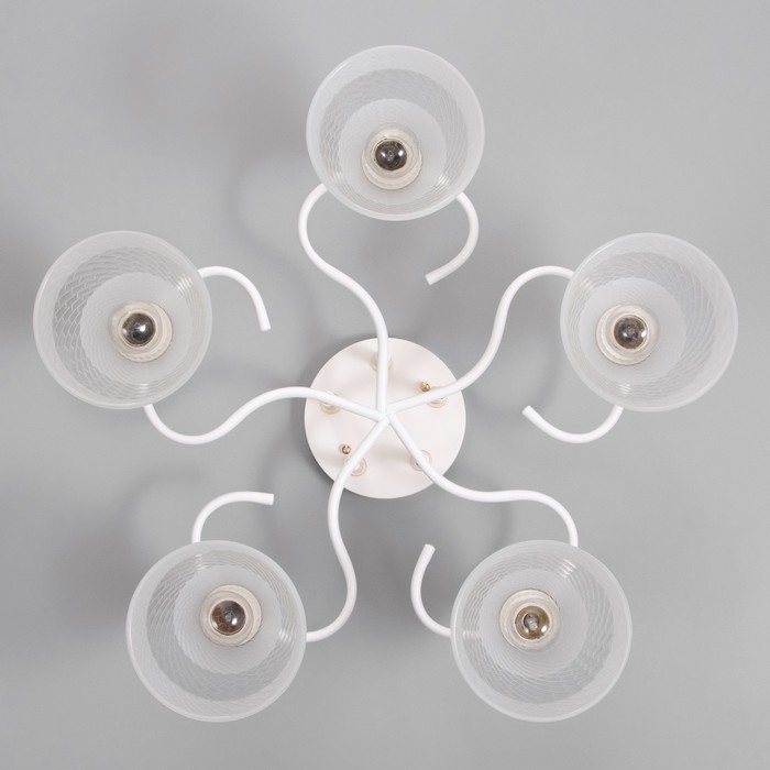 Люстра Люстра "Линда" 5х60Вт Е27 Белый, золото 55х55х23см