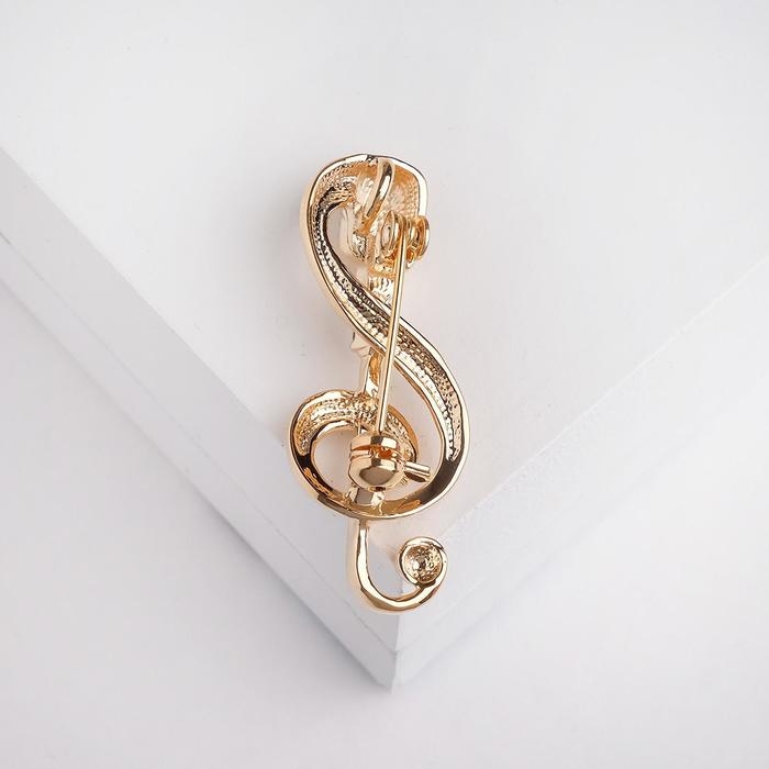 Брошь «Ретро микрофон» с нотой, цвет золото Брошь «Ретро микрофон» с нотой, цвет золото