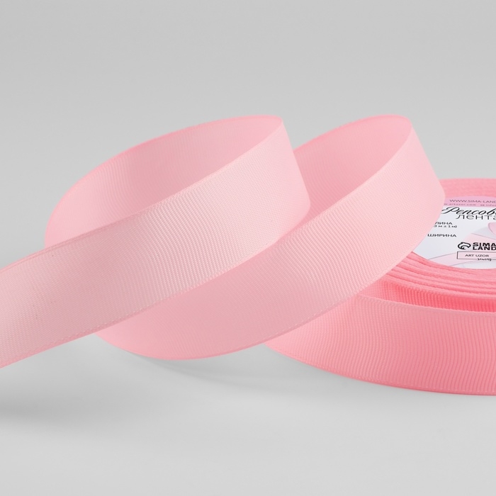 Лента репсовая, 25 мм, 23 ± 1 м, цвет светло-розовый №04 Лента репсовая, 25 мм, 23 ± 1 м, цвет светло-розовый №04