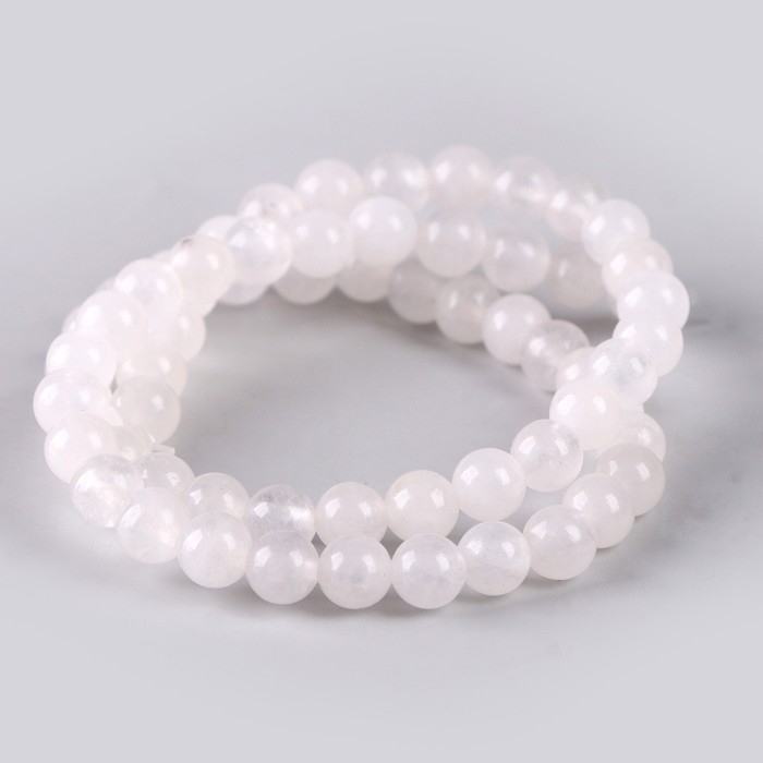 Бусины из натурального камня «Белый кварц» набор 58 шт., размер 1 шт. — 6 мм Бусины из натурального камня «Белый кварц» набор 58 шт., размер 1 шт. — 6 мм