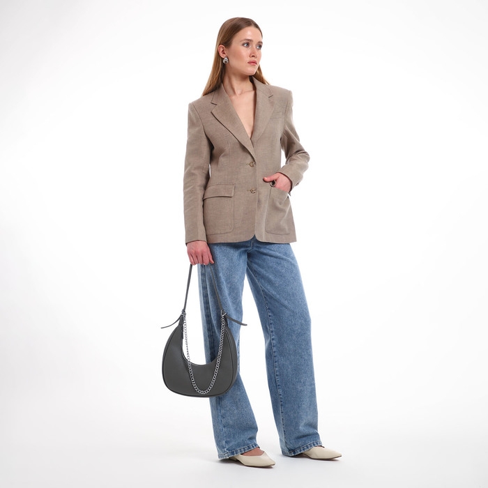 Сумка женская хобо на молнии TEXTURA, средний размер, цвет серый Сумка женская хобо на молнии TEXTURA, средний размер, цвет серый