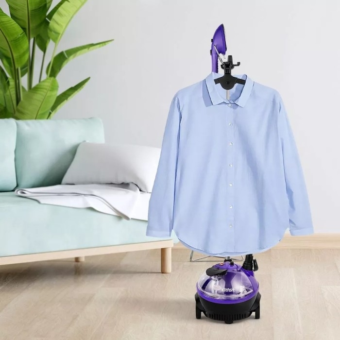 Отпариватель KT-9133, напольный, 1580 Вт, 1800 мл, 70 г/мин, «3 в 1», фиолетовый Отпариватель KT-9133, напольный, 1580 Вт, 1800 мл, 70 г/мин, «3 в 1», фиолетовый