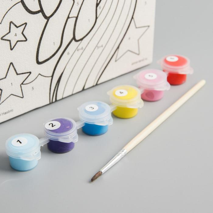 Картина по номерам для детей  Картина по номерам для детей "Радуга" 21х15 см, My Little Pony