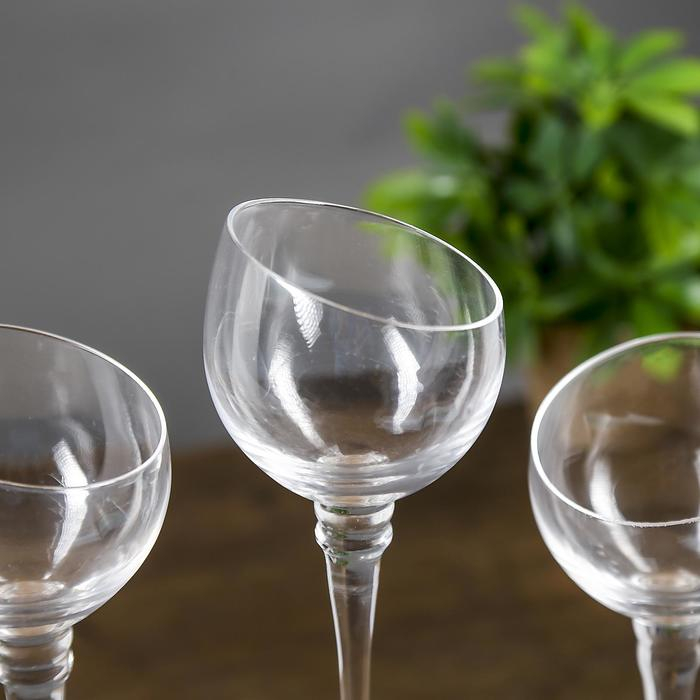 Подсвечник стекло набор 3 шт "Вуаль" высота 26см, 23 см, 20 см прозрачный