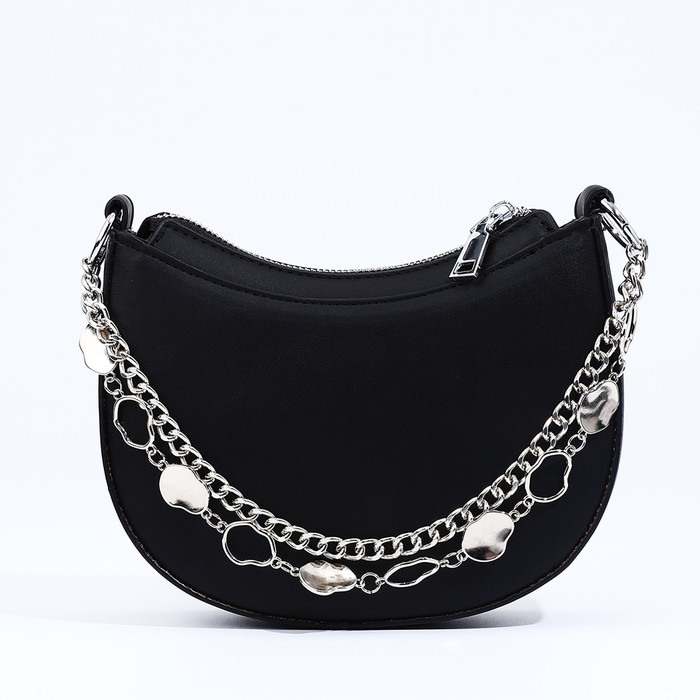 Сумка-багет на молнии, цвет чёрный Сумка-багет на молнии, цвет чёрный