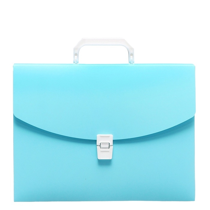 Папка-портфель А4 на замке, Calligrata "Акварель", 1 отделение, пластиковая, 700 мкм, бирюзовая