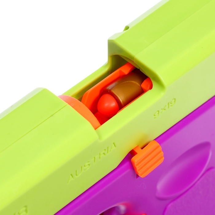 Пистолет детский «Глок», стреляет мягкими пулями, вылетают гильзы, автоматическая перезарядка Пистолет детский «Глок», стреляет мягкими пулями, вылетают гильзы, автоматическая перезарядка