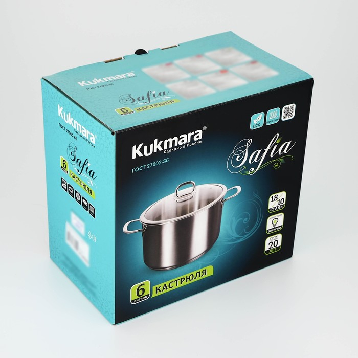 Кастрюля SAFIA, 6 л, d=24 cм, стеклянная крышка Кастрюля SAFIA, 6 л, d=24 cм, стеклянная крышка